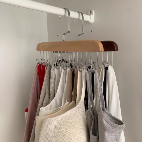 木质吊带衣架多功能收纳神器