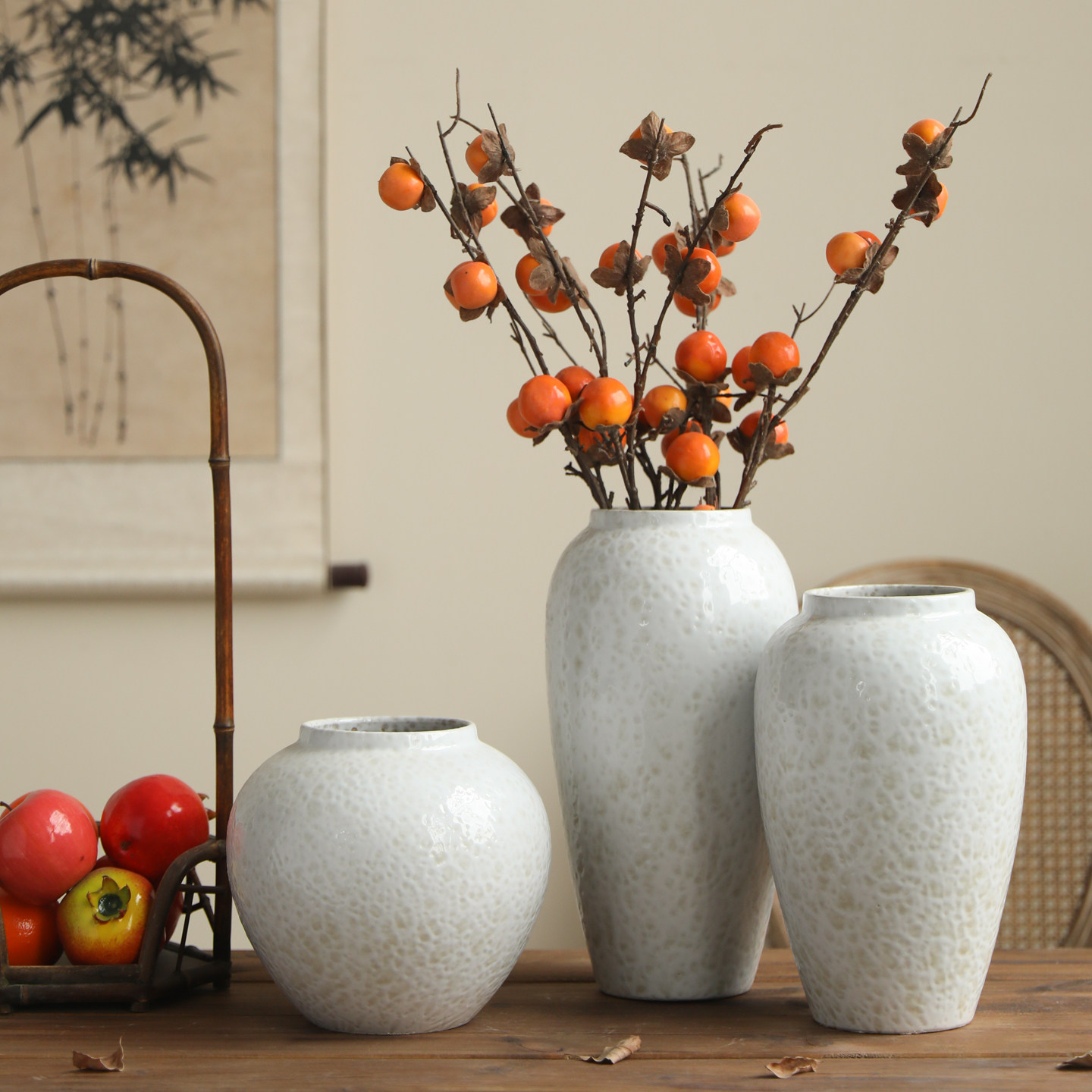 景德镇新中式陶瓷花瓶复古插花水培花器家居酒店民宿展厅装饰摆件,家居饰品,花瓶,淘宝优惠券,粉丝福利购,淘宝优惠卷