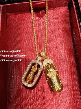 国潮设计高保色金刚杵吊坠项链