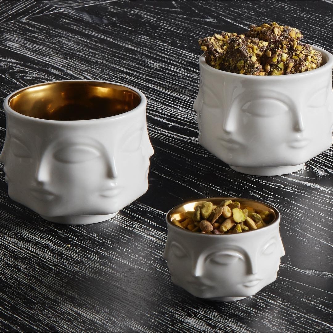 现货 Jonathan Adler Muse许愿内镀金烛台碗陶瓷装饰置物