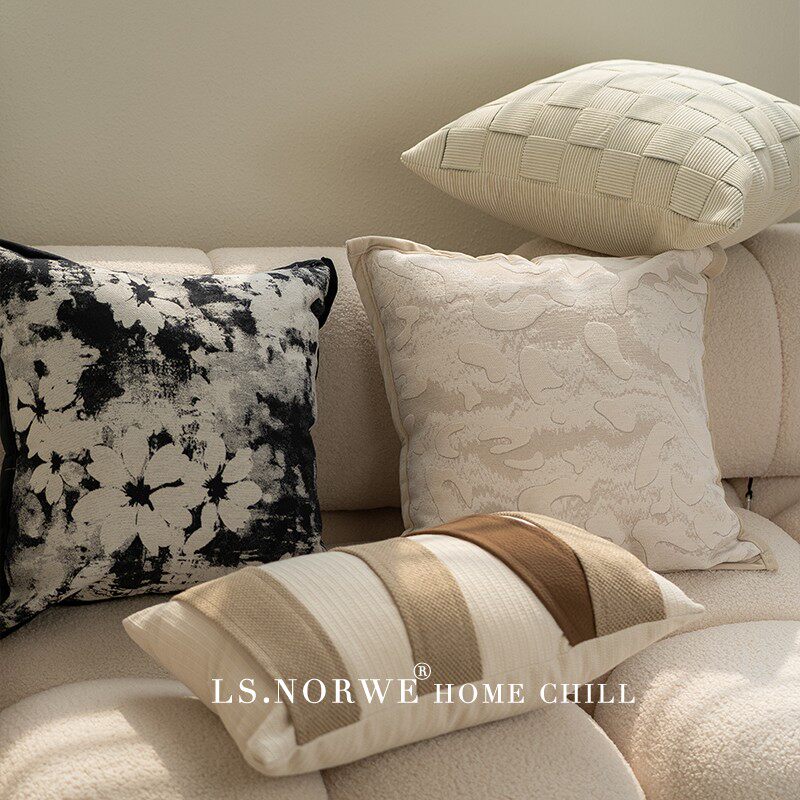 法式奶油风抱枕高级感样板间软装意式飘窗客厅沙发靠垫靠枕抱枕套