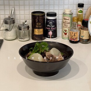 takemehome棕黑色大碗拉面碗螺蛳粉碗家用泡面碗大号汤碗酸菜鱼碗