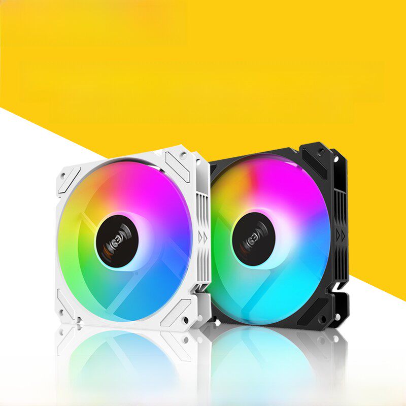 暮光/棱镜Pro12CM白色机箱散热风扇神光同步5V3针ARGB幻彩PWM静音