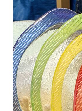 [YURUUI设计师]韩国Eding彩色耐热玻璃椭圆餐盘酸奶碗晚餐盘餐具