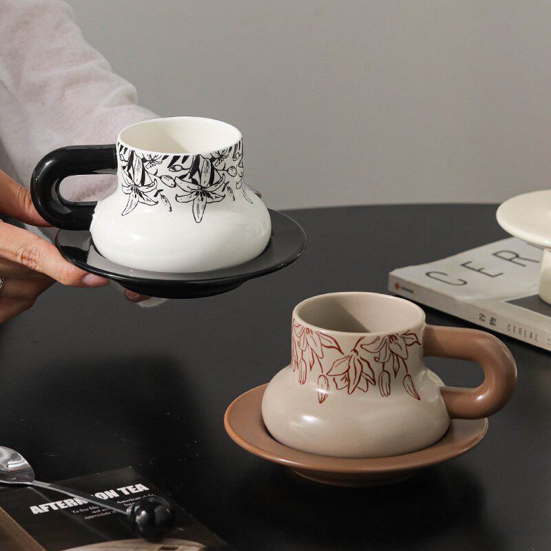 咖啡杯陶瓷杯子美式女士个人专用高档精致高级感杯碟套装家用喝水