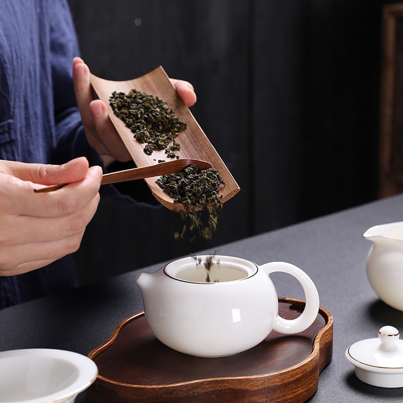德化白瓷茶壶茶杯陶瓷杯子高端大号泡茶功夫三才碗水杯茶碗茶具