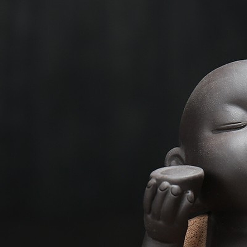 茶宠彩砂简易招财功夫和尚原矿紫砂禅意礼盒可爱复古风整套小摆件