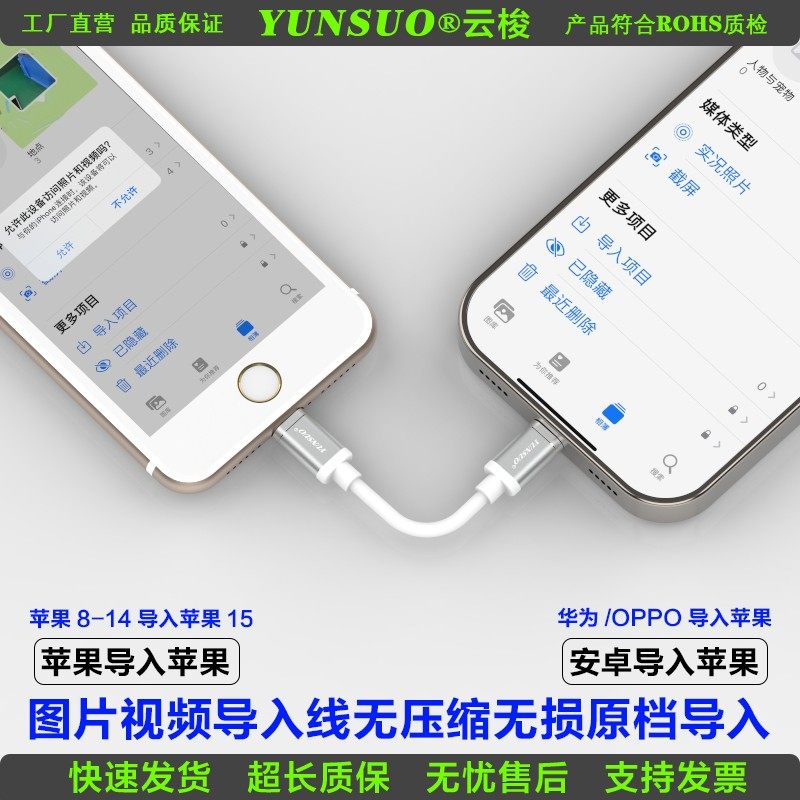 适用于安卓手机平板图片视频无损迁移复制拷贝导出导入数据线