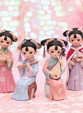 古风宫廷娃娃摆件少女心桌面格格树脂人物装饰品玩偶女孩小礼物