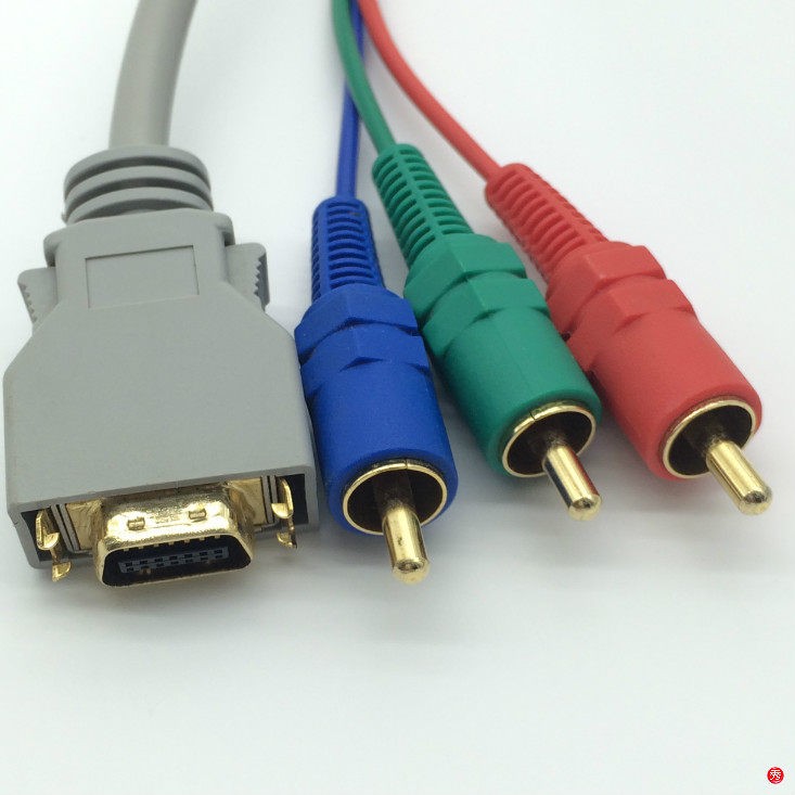 定做 CN14P D端子-3RCA连接线 CN14P公对3色差 D端子转色差1.5米