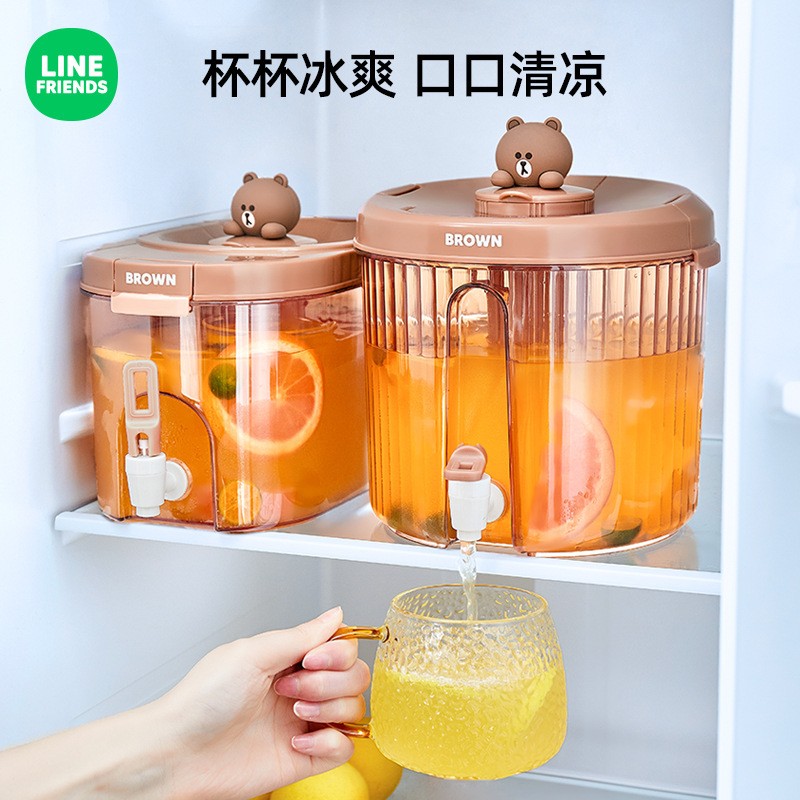LINE FRIENDS凉水壶水果茶冷泡壶家用冷水壶可放冰箱大容量饮料桶