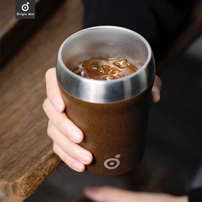 OriginMol咖啡渣杯环保咖啡杯外带随行杯不锈钢304内胆礼盒装杯子