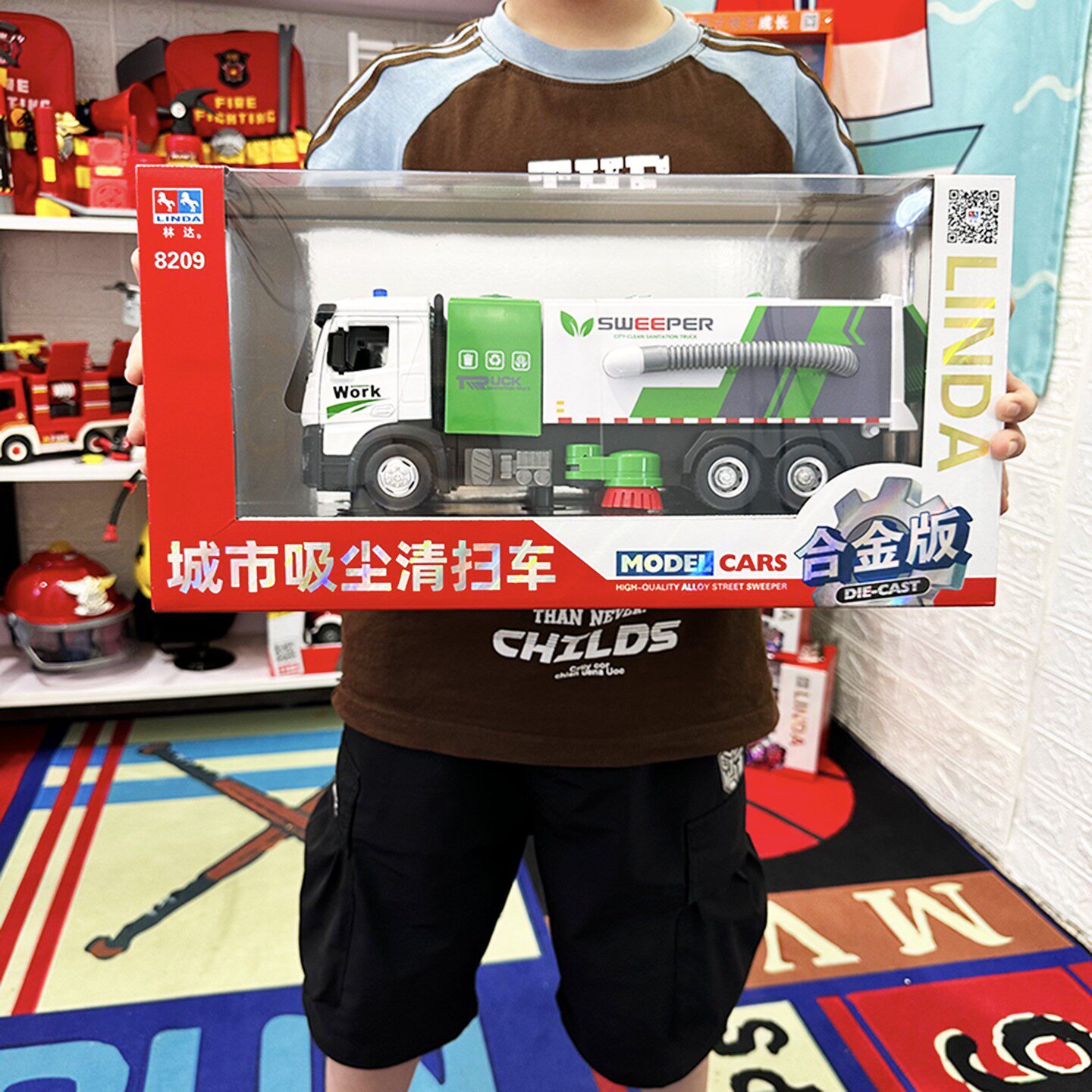 仿真合金车头儿童城市吸尘清扫车环卫车模型儿童玩具车男孩工程车