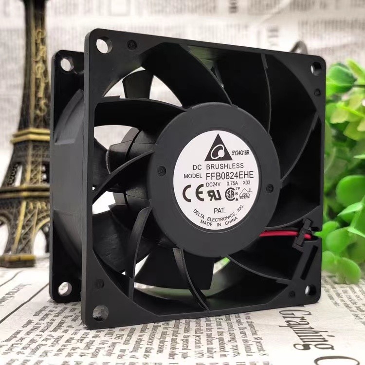 FFB0824EHE 8038 8cm 24V 0.75A 3线滚珠变频器散热风扇