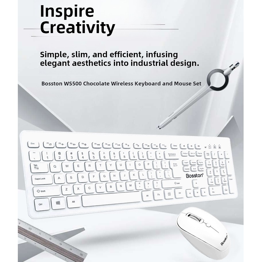 博士顿无线键盘鼠标套装笔记本电脑台式机办公家用通用USB无线