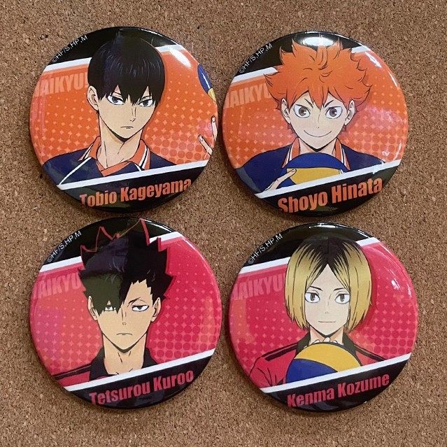 排球少年周边 向阳影山黑尾研磨及川彻马口铁徽章吧唧胸针挂件