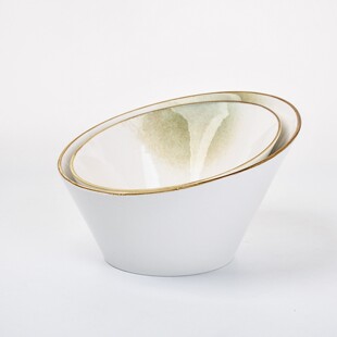 德化陶瓷盘子餐饮菜火锅蔬菜斜口深盘10寸 11寸纯色大号渐层餐具