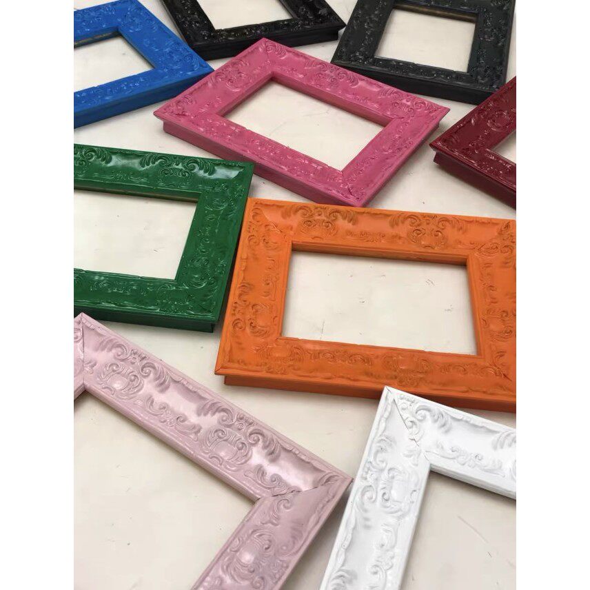 彩色油画框外框实木画框相框装裱卡纸布框画布定制带框