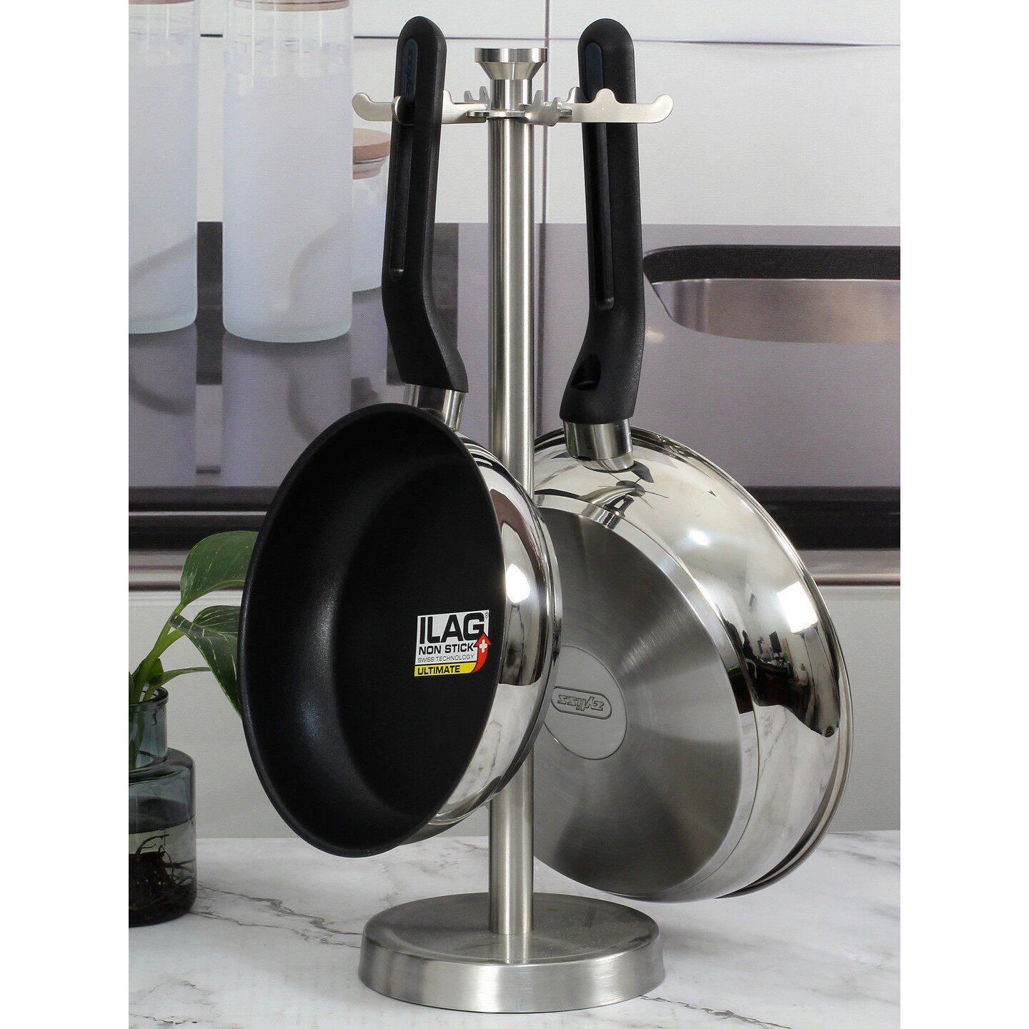 瑞士304不锈钢不粘锅平底锅牛排煎锅20cm24cm家用早餐煎蛋烙饼锅