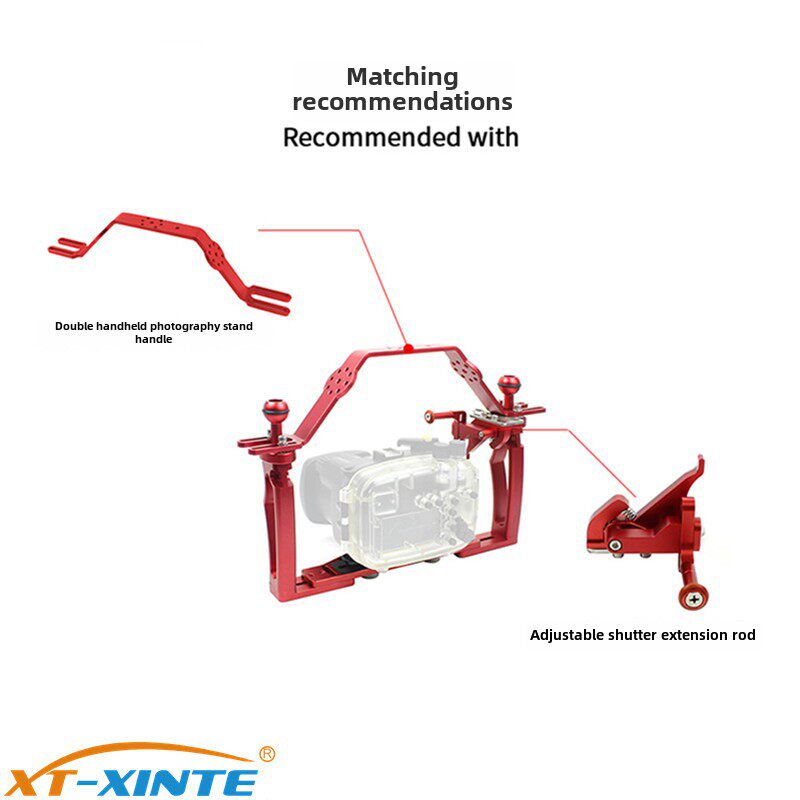 馨特 潜水摄影单反相机防水壳TG76双手持快门杆支架适用GoPro13等