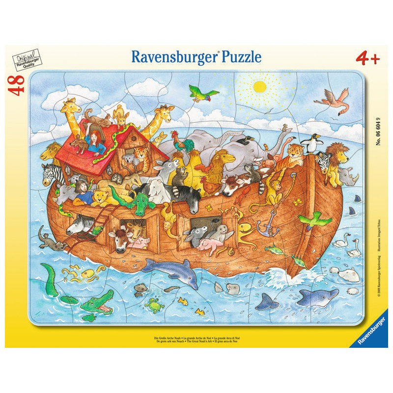 Ravensburger诺亚方舟 动物48片带底板 德国睿思进口儿童益智玩具