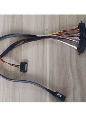 Mini SAS线SFF8087转29P 4SAS 8482 SATA 1拖4带15P SATA电源