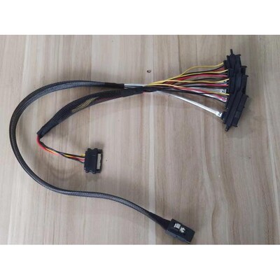 Mini SAS线SFF8087转29P 4SAS 8482 SATA 1拖4带15P SATA电源