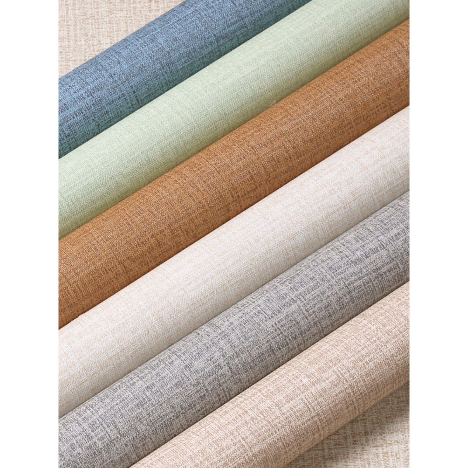 卧室温馨客厅装饰墙纸自粘翻新加厚贴纸防水贴麻布纹房间壁纸宿舍