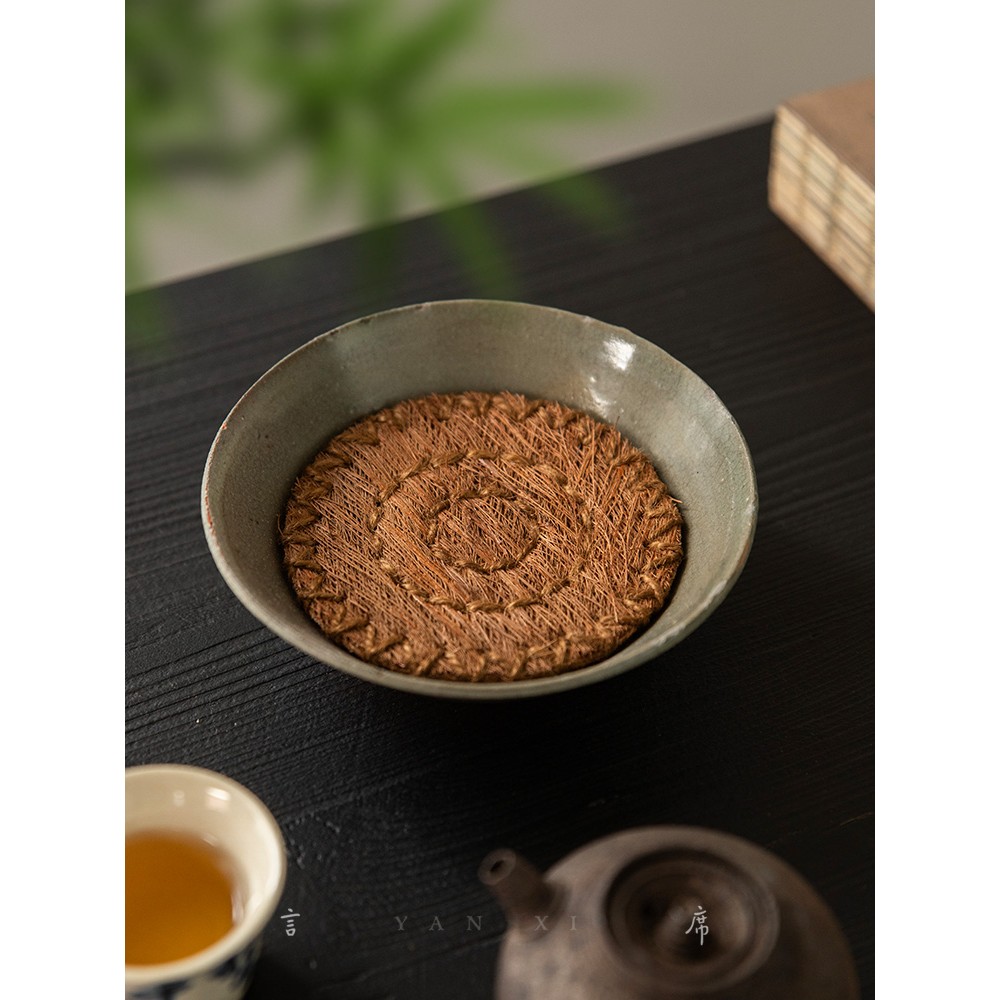 天然椰棕茶垫中式禅意紫砂茶壶盖碗杯托手工防烫隔热垫加厚养壶垫