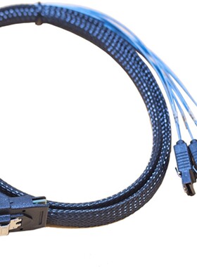 阵列卡MINISAS 36P服务器数据线SFF-8087转4 SATA 90度弯头硬盘线