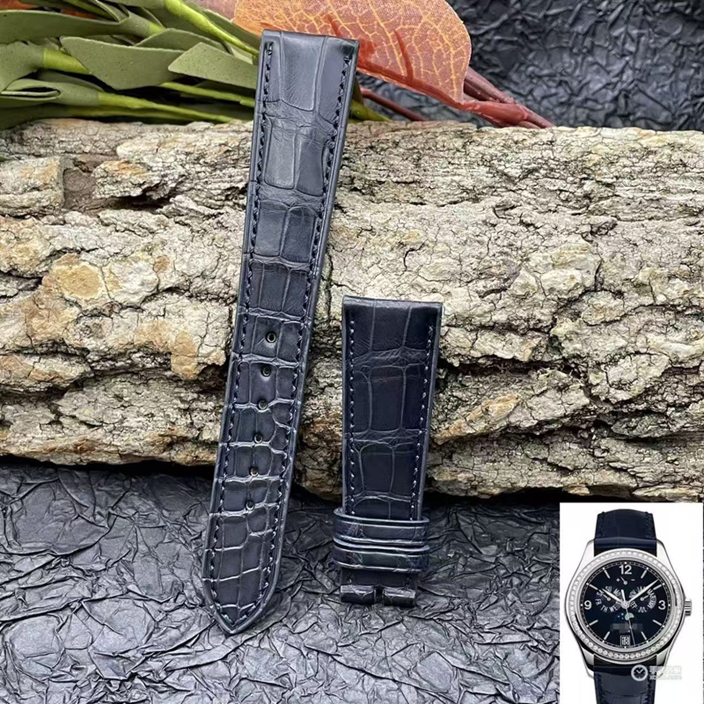 福西达 适配PP百达翡丽复杂功能时计系列5147G原装鳄鱼皮表带20mm