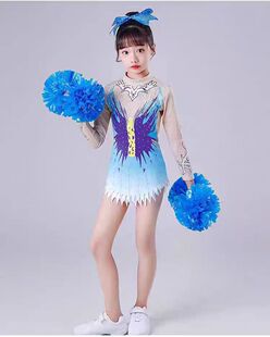 儿童啦啦操健美操连体裙艺术体操服爵士舞竞技运动比赛舞蹈演出服