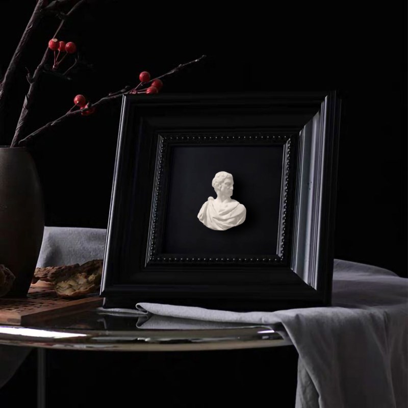 法式中古风装饰画高级感古希腊人物头像石膏壁画客厅立体室内挂画图片