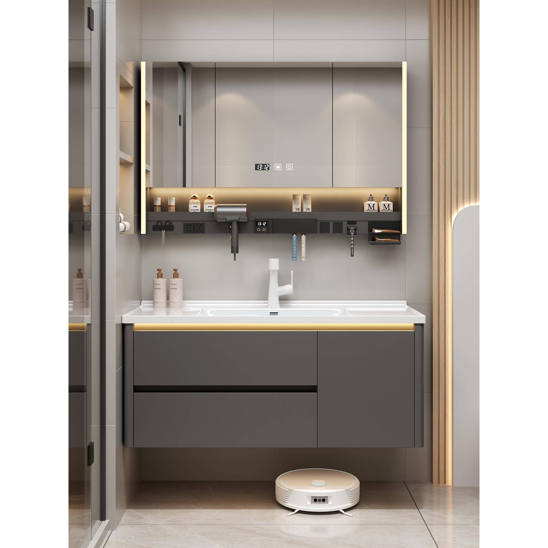 陶瓷一体化面盆浴室柜组合浴室面盆现代简约小户型面盆柜