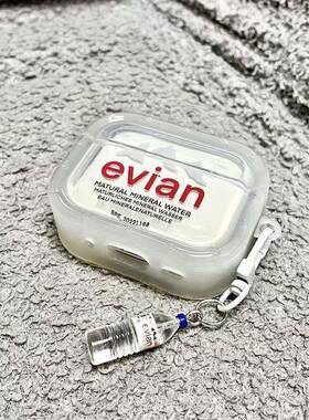 日韩矿泉水适用于红米busd3耳机壳Redmi buds4活力版渐层简约buds5pro防摔两件式蓝牙buds6青春pro保护套饮料