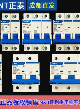 总闸家用正泰1p2p3p4p125a32a空气开关小型空开断路器NXB-63a电闸