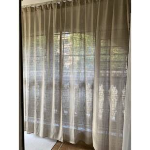 棉麻材质窗帘150*250cm竹节麻滤光纱帘半透光客厅隔断帘