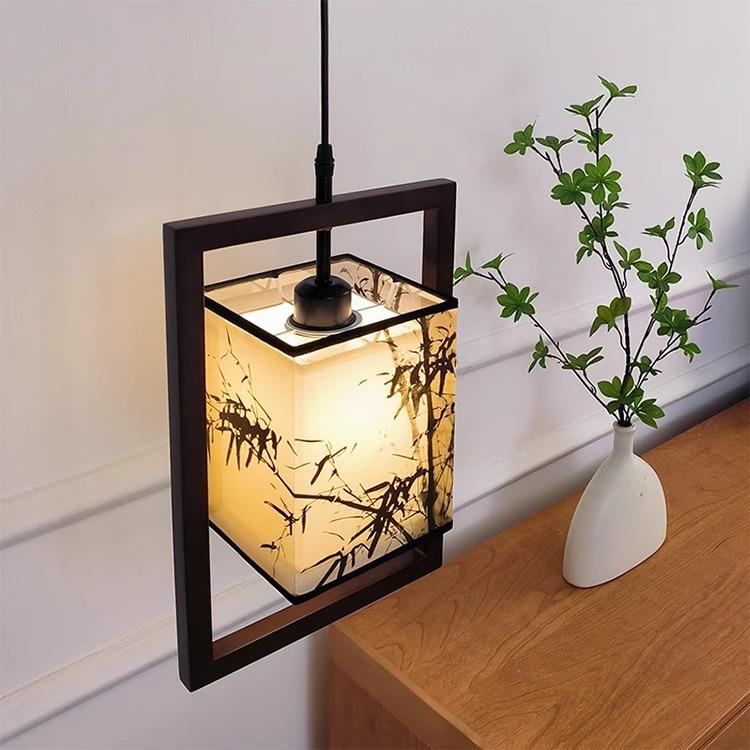 宋代美学卧室床头实木小吊灯中式国风禅意玄关过道复古装饰氛围灯