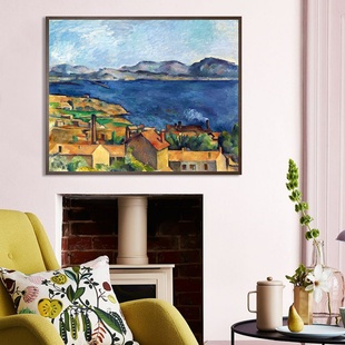 塞尚静物风景油画古典欧式文艺有框画替换内画墙挂画壁画