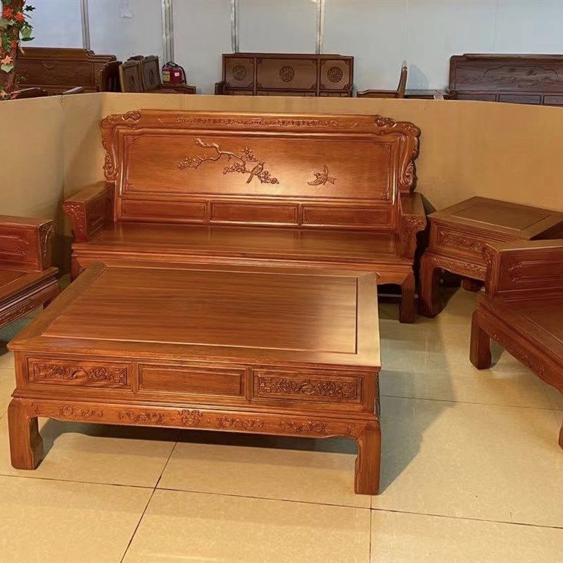 菠萝格全实木红木沙发新明仿古大客厅金梨木红木家具,住宅家具,实木沙发,淘宝优惠券,粉丝福利购,淘宝优惠卷