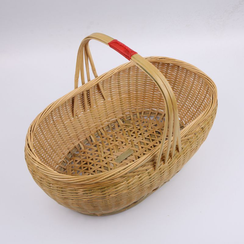 精编手工竹篮 篮 菜篮 瓜果篮 全竹青编织竹筐  环保竹编