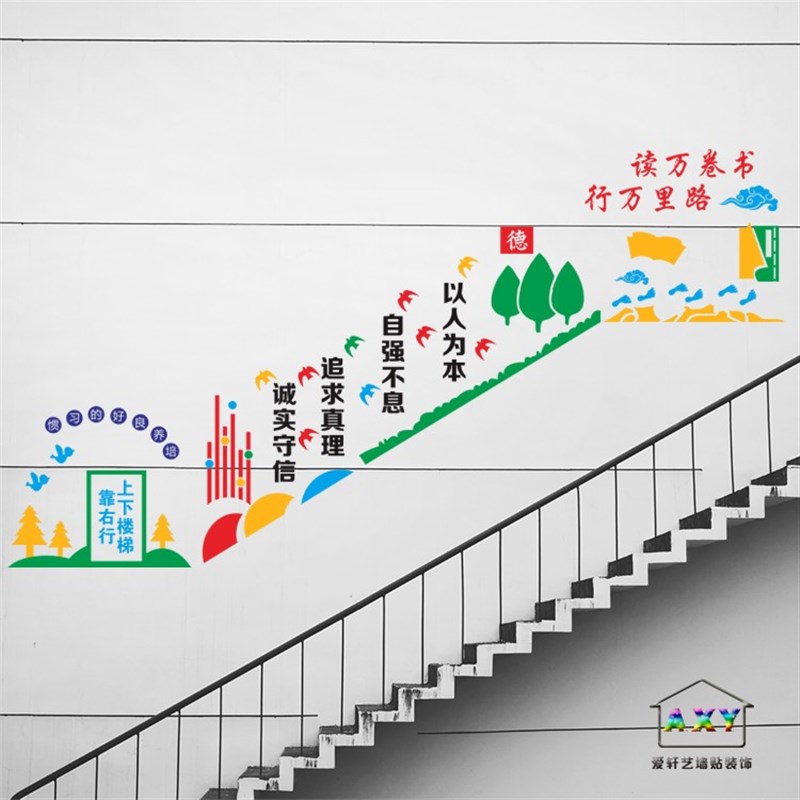 学校楼道走廊布置饰间校园奋斗励志标语走廊饰