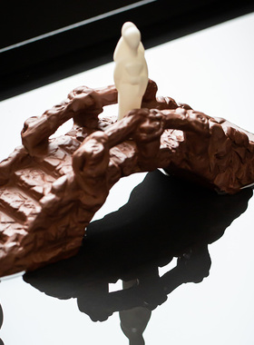 陶瓷微景观盆景沙盘假山复古小桥流水石拱桥盆栽鱼缸造景