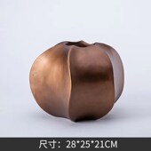 新古风金色器样板房干瓶博古架酒店陶瓷装 饰品