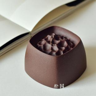 山水主人杯宜兴紫砂四方茶杯品茗杯紫泥大杯原矿加厚手工 朴园