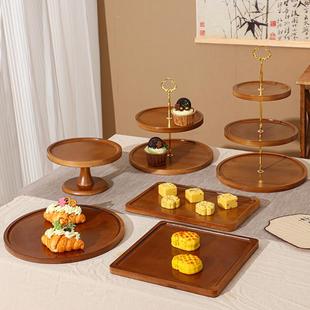 甜品台摆件展示架蛋糕托盘点心摆盘茶歇台多层下午茶点心架 新中式