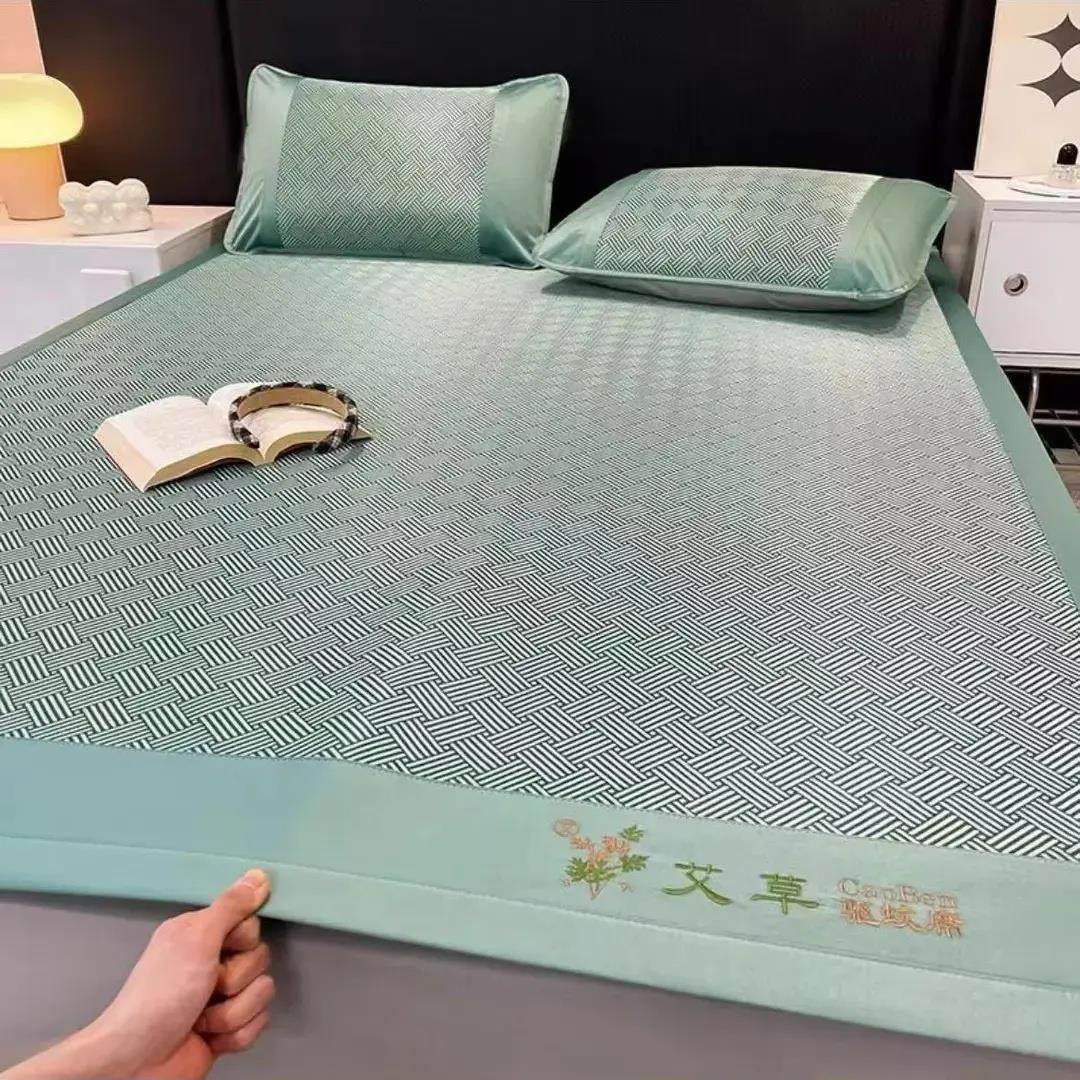 【下单立减50】2025新款夏季爆款艾草冰丝凉席夏天空调软席子XD,床上用品,冰丝席,淘宝优惠券,粉丝福利购,淘宝优惠卷