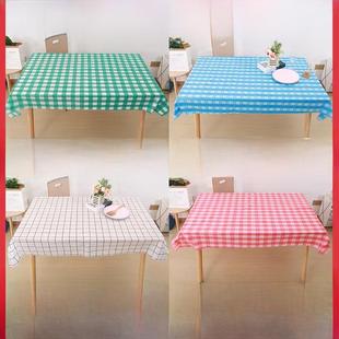 一次性桌布塑料加厚桌布格纹布100块餐厅家庭圆桌长桌方大排档