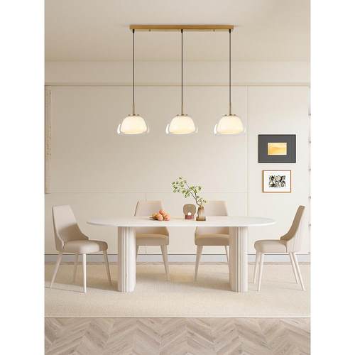 北欧简约ins个性创意卧室玻璃吊灯奶油风餐厅吧台小果冻床头吊灯