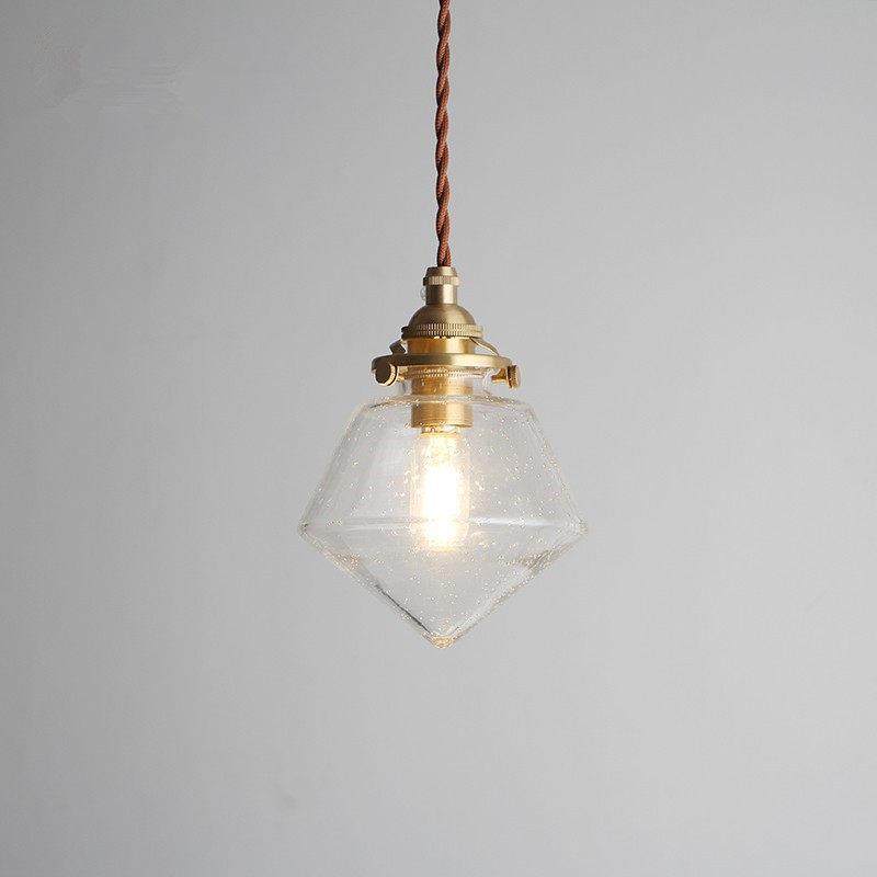 北欧简约日式复古黄铜玻璃吊灯过道卧室吧台玄关阳台床头民宿吊灯,家装灯饰光源,床头/玄关/吧台/过道吊灯,淘宝优惠券,粉丝福利购,淘宝优惠卷